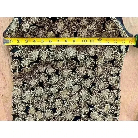 W by Worth Brown Dress with Leopard Details + Gold Sequins, Sleeveless, Size 4 - Picture 5 of 8